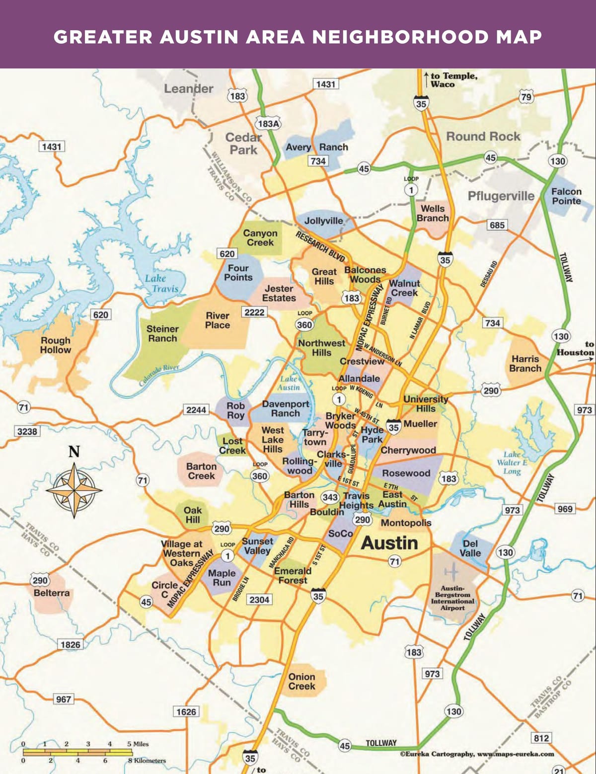 نقشه از Austin تگزاس محله