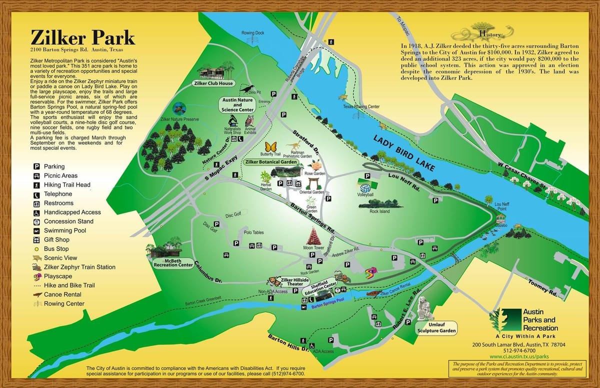 نقشه Zilker پارک