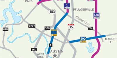 نقشه از Austin تلفات جاده