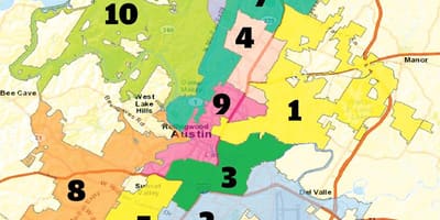 Austin تگزاس نقشه منطقه